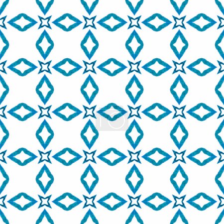 Photo for Hand drawn tropical seamless border. Blue stylish boho chic summer design. Textile ready pretty print, swimwear fabric, wallpaper, wrapping. Tropical seamless pattern. - Royalty Free Image