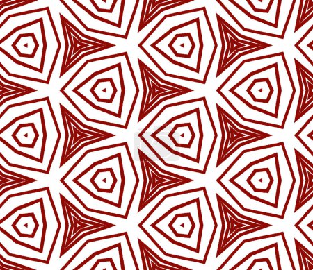 Photo for Medallion seamless pattern. Maroon symmetrical kaleidoscope background. Textile ready neat print, swimwear fabric, wallpaper, wrapping. Watercolor medallion seamless tile. - Royalty Free Image