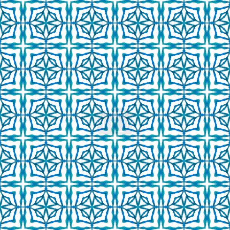 Photo for Textile ready stunning print, swimwear fabric, wallpaper, wrapping. Blue Actual boho chic summer design. Oriental arabesque hand drawn border. Arabesque hand drawn design. - Royalty Free Image