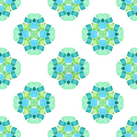 Photo for Textile ready delicate print, swimwear fabric, wallpaper, wrapping. Green sightly boho chic summer design. Tropical seamless pattern. Hand drawn tropical seamless border. - Royalty Free Image