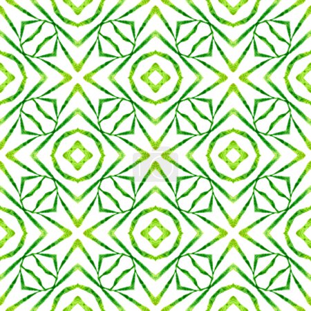 Photo for Mosaic seamless pattern. Green graceful boho chic summer design. Textile ready elegant print, swimwear fabric, wallpaper, wrapping. Hand drawn green mosaic seamless border. - Royalty Free Image