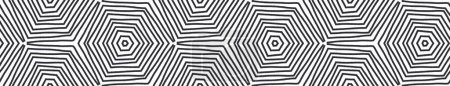Photo for Textured stripes seamless border. Black symmetrical kaleidoscope background. classic decorative design element for background. Trendy textured stripes design. - Royalty Free Image