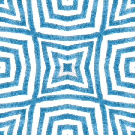 Photo for Geometric seamless pattern. Blue symmetrical kaleidoscope background. Hand drawn geometric seamless design. Textile ready eminent print, swimwear fabric, wallpaper, wrapping. - Royalty Free Image