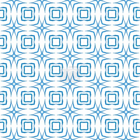 Photo for Trendy organic green border. Blue cute boho chic summer design. Organic tile. Textile ready wonderful print, swimwear fabric, wallpaper, wrapping. - Royalty Free Image