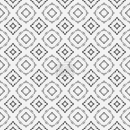 Mosaisch nahtloses Muster. Schwarz-weiß wunderbares Boho-Chic-Sommerdesign. Textilfertiger exquisiter Druck, Bademodenstoff, Tapeten, Verpackung. Handgezeichnete grüne Mosaik nahtlose Grenze.
