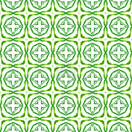 Hand drawn tropical seamless border. Green superb boho chic summer design. Tropical seamless pattern. Textile ready rare print, swimwear fabric, wallpaper, wrapping.