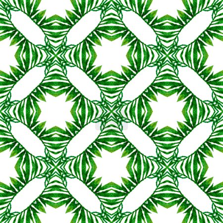 Exotisches nahtloses Muster. Grünes faszinierendes Boho-Chic-Sommerdesign. Sommer exotische nahtlose Grenze. Textilfertiger edler Druck, Bademodenstoff, Tapete, Verpackung.