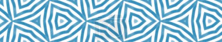 Rayé motif sans couture dessiné à la main. Fond kaléidoscope symétrique bleu. superbe élément de design décoratif pour le fond. Bordure répétée rayée dessinée à la main.