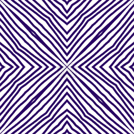 Geometrisches nahtloses Muster. Lila symmetrischer Kaleidoskop-Hintergrund. Handgezeichnetes geometrisches nahtloses Design. Textilfertiger strahlender Druck, Bademodenstoff, Tapete, Verpackung.