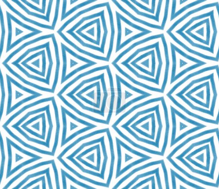 Mosaisch nahtloses Muster. Blauer symmetrischer Kaleidoskop-Hintergrund. Textilfertiger wunderbarer Druck, Bademodenstoff, Tapete, Verpackung. Nahtloses Retro-Mosaik.