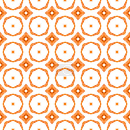 Sommer exotische nahtlose Grenze. Orange gut aussehendes Boho-Chic-Sommerdesign. Exotisches nahtloses Muster. Textilfertiger anständiger Druck, Bademodenstoff, Tapete, Verpackung.