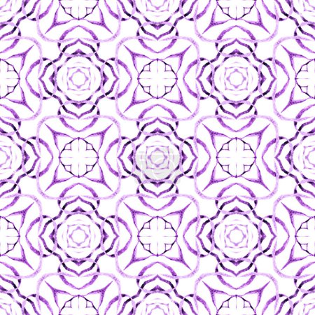 Photo for Chevron watercolor pattern. Purple fancy boho chic summer design. Textile ready stunning print, swimwear fabric, wallpaper, wrapping. Green geometric chevron watercolor border. - Royalty Free Image