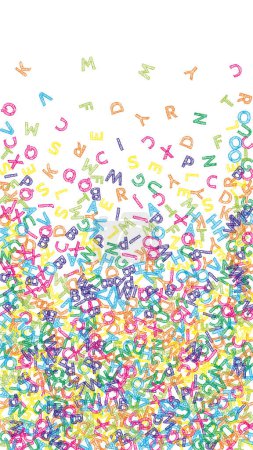 Photo for Scattered letters of latin alphabet. Colorful childish floating characters of English language. Foreign languages study concept. Back to school banner . - Royalty Free Image