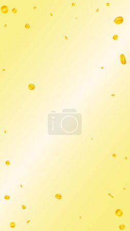Thai baht coins falling. Gold scattered THB coins. Thailand money. Great business success concept. Vector illustration.