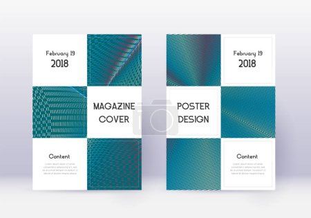 Business cover design template set. Red abstract lines on white blue background. Beauteous cover design. Breathtaking catalog, poster, book template etc.