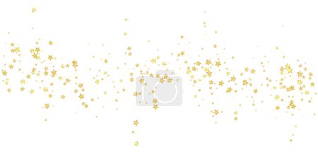 Magic stars vector overlay.  Gold stars scattered around randomly, falling down, floating.  Chaotic dreamy childish overlay template. Vector fairytale  on white background.