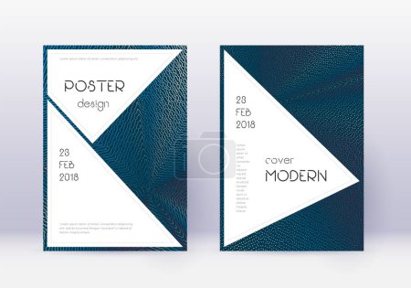 Illustration for Stylish cover design template set. Red abstract lines on white blue background. Fascinating cover design. Brilliant catalog, poster, book template etc. - Royalty Free Image