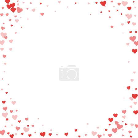 Ilustración de Corazones rociados plantilla de San Valentín. Corazones rojos esparcidos sobre fondo blanco. Ilustración de vectores de corazones salpicados festivos. - Imagen libre de derechos