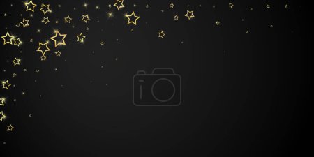 Weihnachtssterne-Vektorüberlagerung. Magische Sterne luxuriös funkelndes Konfetti. Weihnachtsstimmung. Festliche Sterne Vektor Illustration auf schwarzem Hintergrund.
