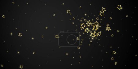 Esprit de Noël. Des étoiles tombantes éparpillées. Modèle de superposition de confiserie de Noël festive. Illustration vectorielle des étoiles festives sur fond noir.