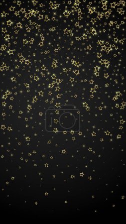 Fond étoilé de conte de fées de nuit. Jolies étincelles scintillantes, esprit de Noël dans l'air. Illustration vectorielle des étoiles festives sur fond noir.