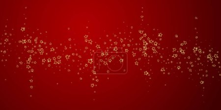 Esprit de Noël. Des étoiles tombantes éparpillées. Modèle de superposition de confiserie de Noël festive. Illustration vectorielle des étoiles festives sur fond rouge.