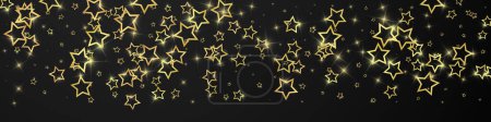 Étoiles de Noël vecteur superposition. étoiles magiques confettis étincelants de luxe. Esprit de Noël. Illustration vectorielle des étoiles festives sur fond noir.