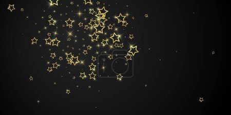 Superposición de vectores de estrellas de Navidad. Estrellas mágicas de lujo confeti espumoso. Espíritu navideño. Ilustración vectorial de estrellas festivas sobre fondo negro.