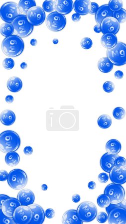 Illustration for Magnesium round capsules scattered randomly.  Beauty treatment and nutrition skin care.   Healthy life concept. Medical and scientific background. - Royalty Free Image