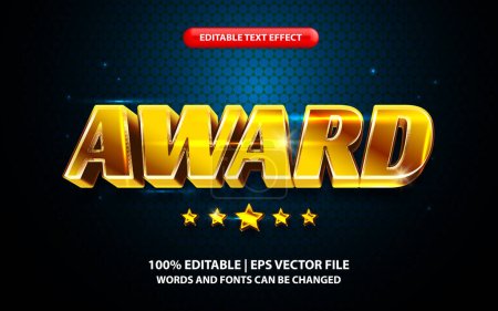 Ilustración de Award show Text, editable text effect template, luxury gold effect font style - Imagen libre de derechos
