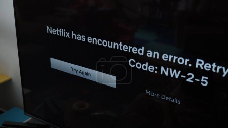 Foto de TV display an error of Netflix application. Sydney, 23 january 2023. - Imagen libre de derechos