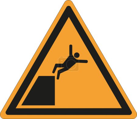 Irisches dreieckiges Schild mit orangefarbenem Hintergrund und schwarzer Umrandung, das vor Gefahr warnt 