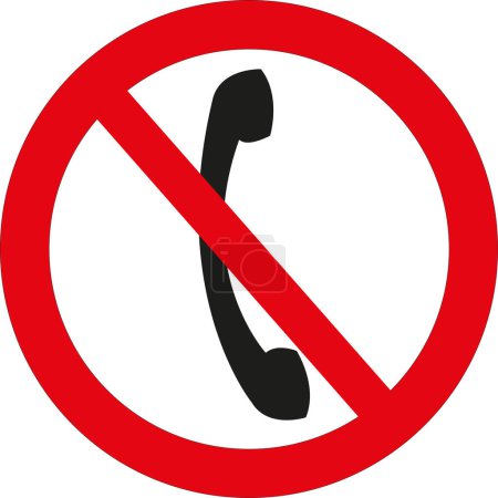 Téléchargez les illustrations : Panneau Interdiction de telephoner - en licence libre de droit