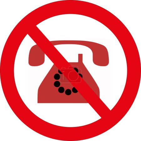 Téléchargez les illustrations : Panneau Interdiction de telephoner - en licence libre de droit