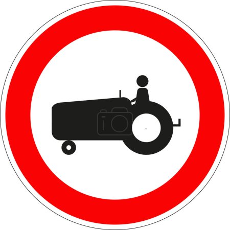 Téléchargez les illustrations : Panneau routier : Accès interdit aux véhicules agricoles - en licence libre de droit