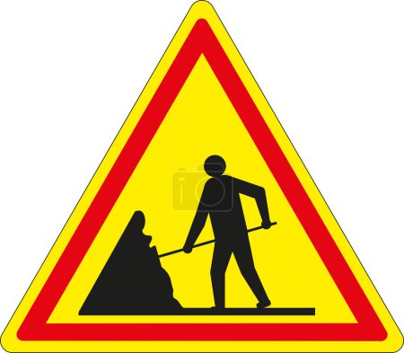 French road sign: Travaux temporaires