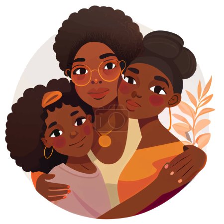 vector illustration of mother with her lovely family selebrating mothers day.