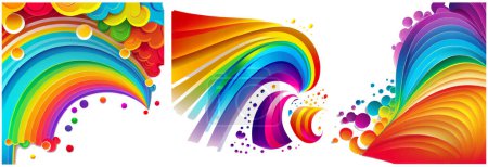 Illustration for Set vector illustration of rainbow frame lgbt pride concept isolate on white background. - Royalty Free Image