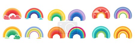 Illustration for Set vector illustration of rainbow lgbt pride concept isolate on white background. - Royalty Free Image