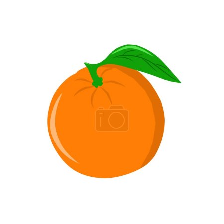 Ilustración de Ilustración de un vector naranja con hojas verdes - Imagen libre de derechos