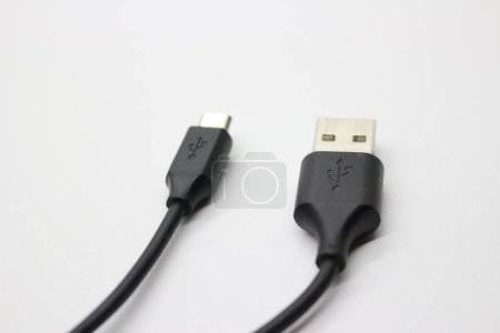 Photo for Black data cable on the table - Royalty Free Image