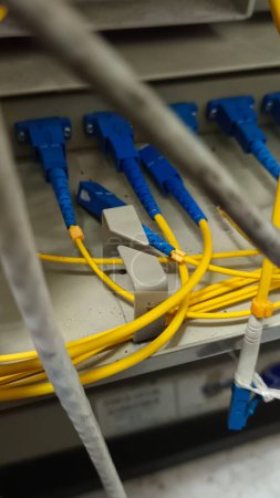Fiber optic cables are messy in a network rack