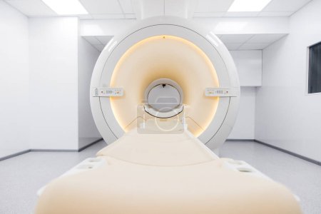 Photo for Medical CT, MRI or PET in a modern hospital laboratory. Technologically advanced and functional medical equipment in a clean white room. - Royalty Free Image