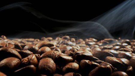Photo for Close-up of roasted brown coffee beans - Royalty Free Image
