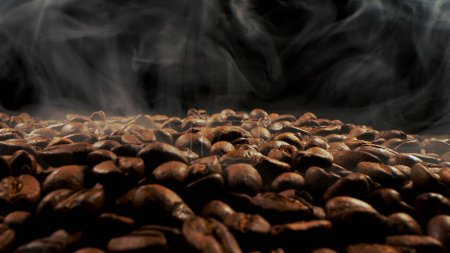 Photo for Close-up of roasted brown coffee beans - Royalty Free Image