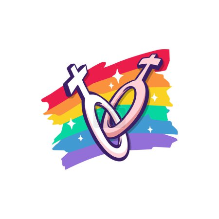 Illustration for Free vector lesbian pride month lgbt symbols - Royalty Free Image