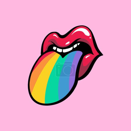 Photo for Free vector hand drawn lip pride month lgbt illustration - Royalty Free Image