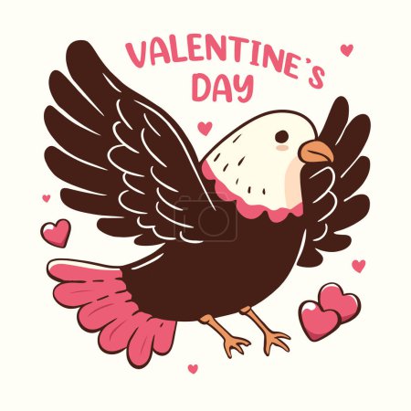 Photo for Soar into the season of love with this heartwarming vector illustration titled 'Love Wings: Cute Eagle for Valentine's Day.' This delightful artwork features an endearing eagle surrounded by love hearts, creating a perfect blend of strength and sweet - Royalty Free Image