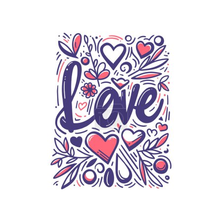 Photo for Elevate your projects with this delightful Vector Hand-drawn Illustration of Love. Playful and fun, this doodle-style graphic - Royalty Free Image
