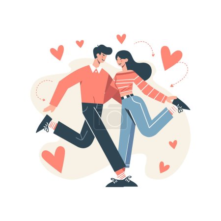 Photo for Vector Illustration Flat Couple Love for Valentines Day 1 - Royalty Free Image